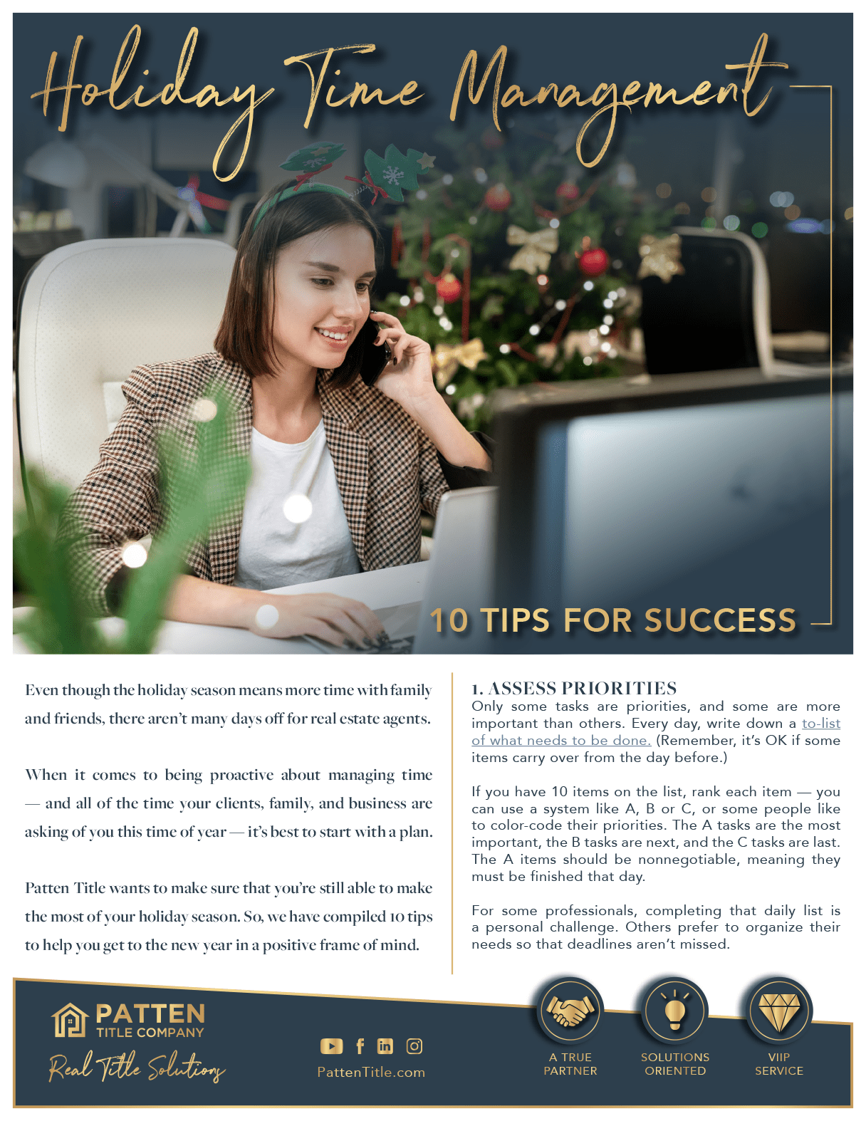 Time Management During the Holidays Patten Title Company